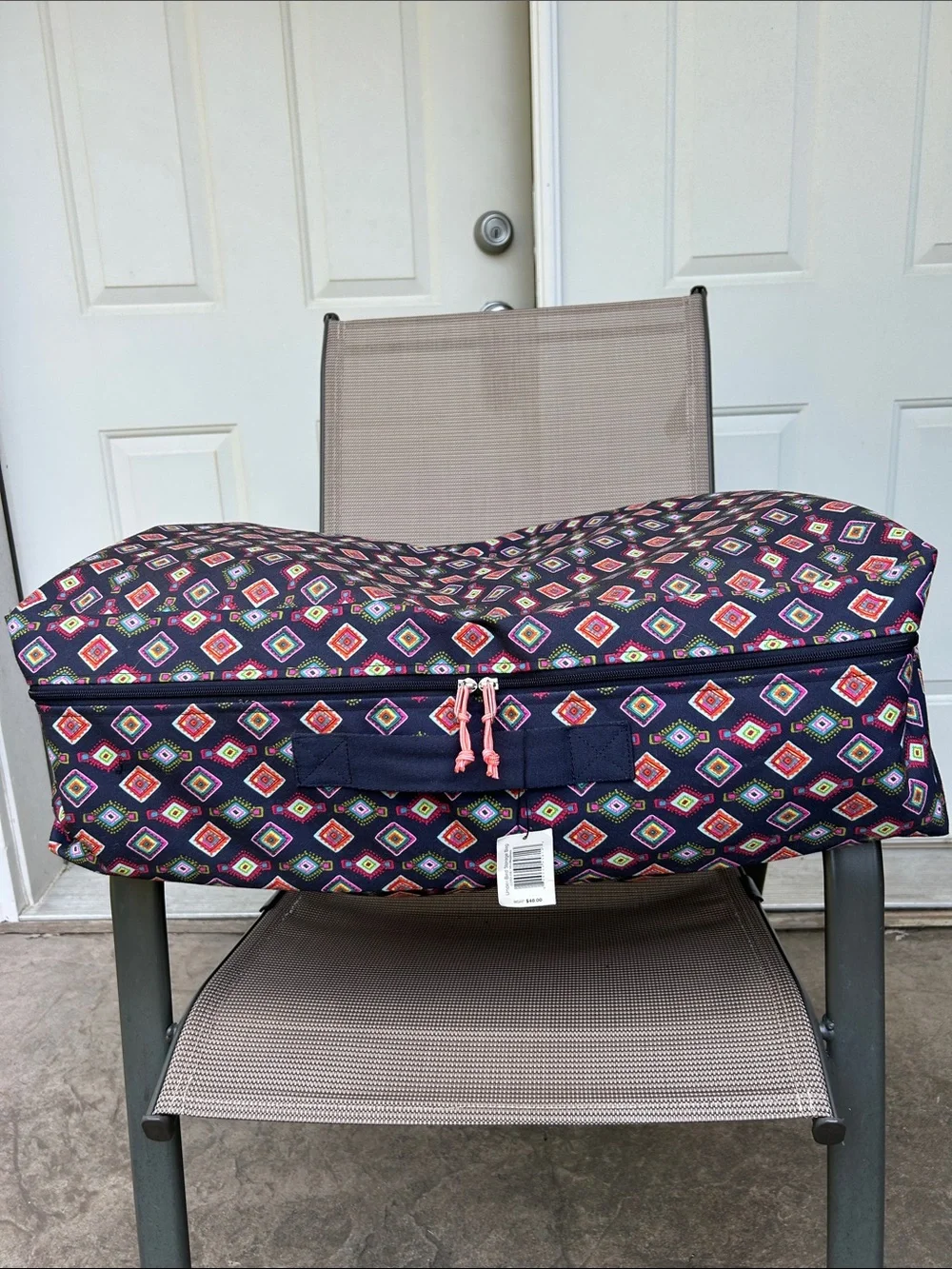 Vera Bradley Navy Under the Bed Storage with Pink and Multicolor Diamond Print